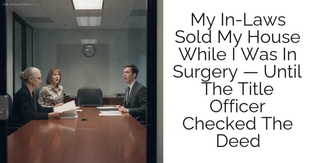 My In-Laws Sold My House While I Was In Surgery — Until The Title Officer Checked The Deed