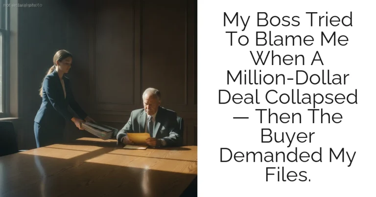My Boss Tried To Blame Me When A Million-Dollar Deal Collapsed — Then The Buyer Demanded My Files.