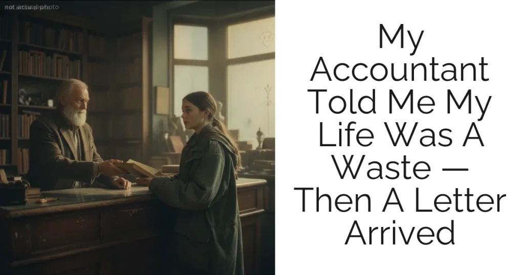 My Accountant Told Me My Life Was A Waste — Then A Letter Arrived