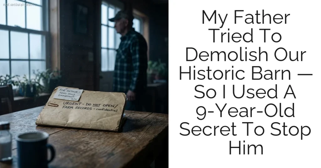 My Father Tried To Demolish Our Historic Barn — So I Used A 9-Year-Old Secret To Stop Him