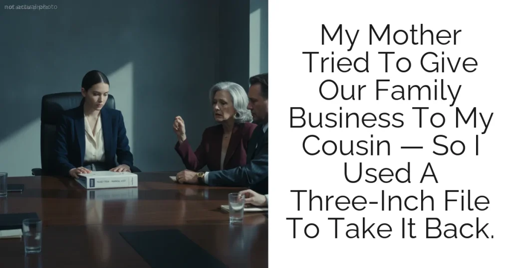My Mother Tried To Give Our Family Business To My Cousin — So I Used A Three-Inch File To Take It Back.