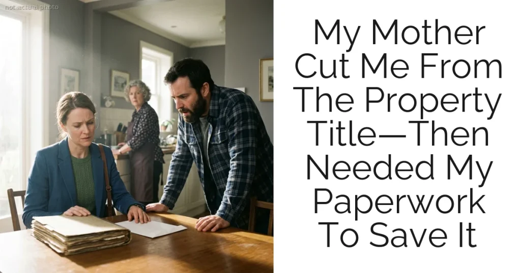 My Mother Cut Me From The Property Title—Then Needed My Paperwork To Save It