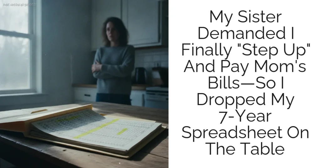 My Sister Demanded I Finally "Step Up" And Pay Mom's Bills—So I Dropped My 7-Year Spreadsheet On The Table