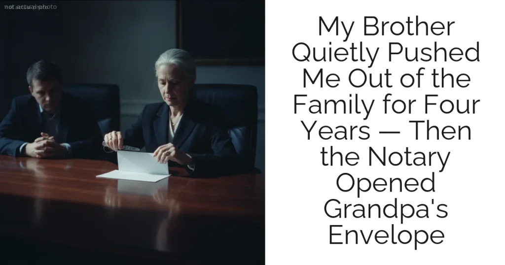 My Brother Quietly Pushed Me Out of the Family for Four Years — Then the Notary Opened Grandpa's Envelope