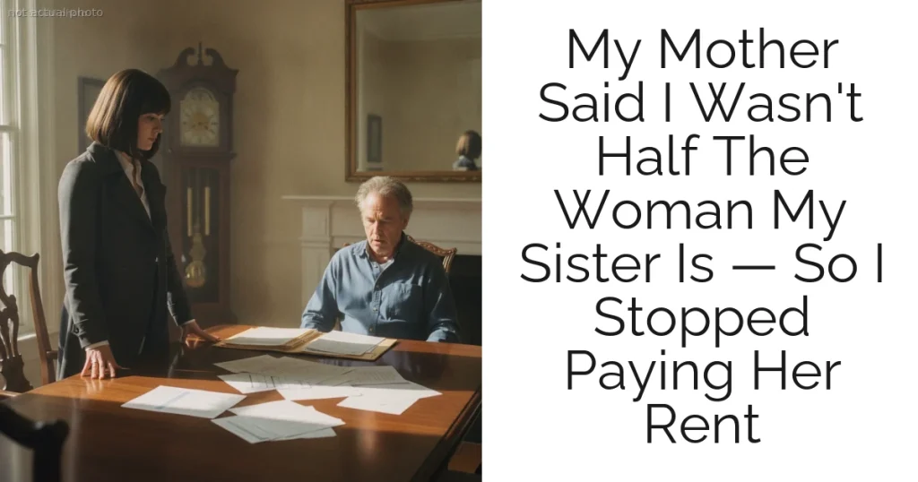 My Mother Said I Wasn't Half The Woman My Sister Is — So I Stopped Paying Her Rent