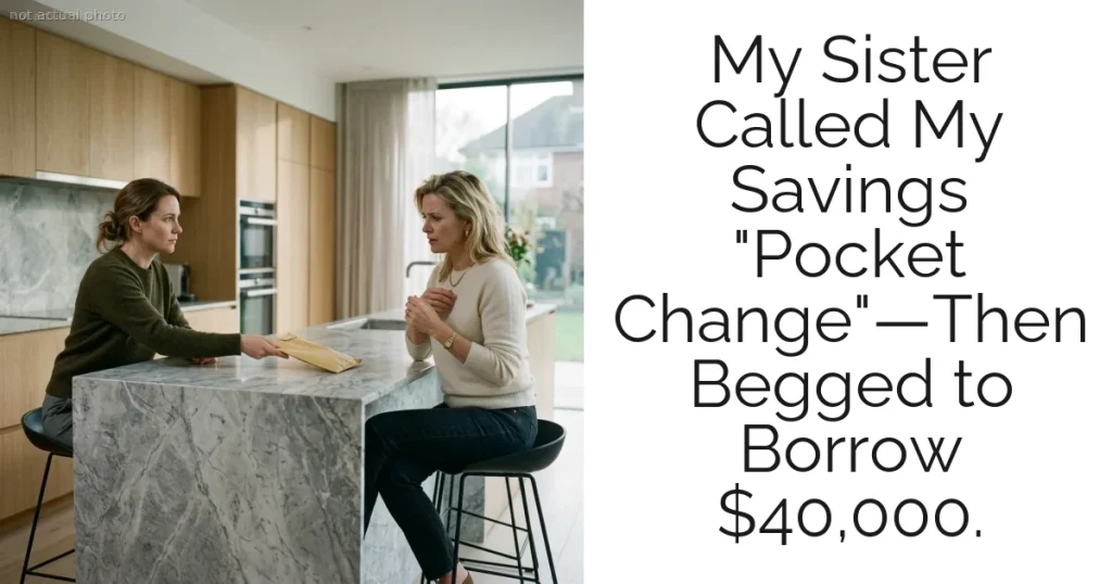 My Sister Called My Savings "Pocket Change"—Then Begged to Borrow $40,000.