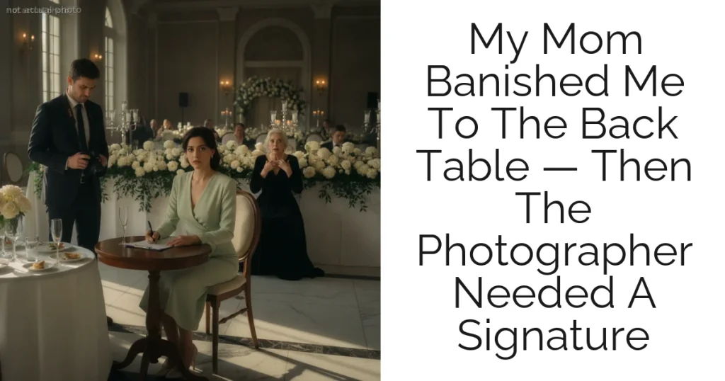 My Mom Banished Me To The Back Table — Then The Photographer Needed A Signature