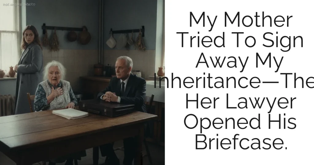 My Mother Tried To Sign Away My Inheritance—Then Her Lawyer Opened His Briefcase.
