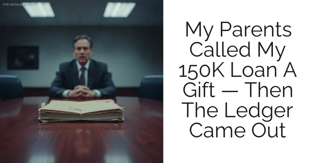 My Parents Called My 150K Loan A Gift — Then The Ledger Came Out