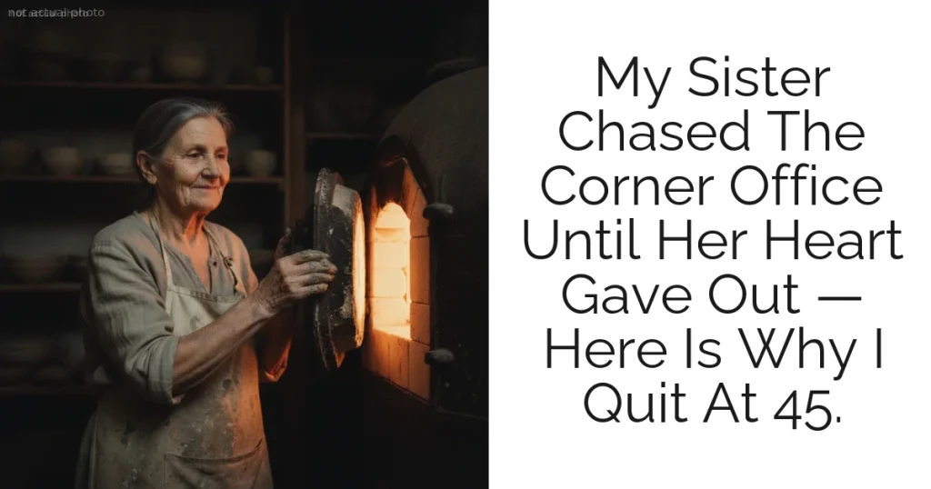 My Sister Chased The Corner Office Until Her Heart Gave Out — Here Is Why I Quit At 45.