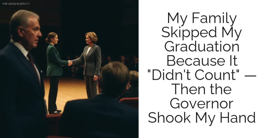 My Family Skipped My Graduation Because It "Didn't Count" — Then the Governor Shook My Hand