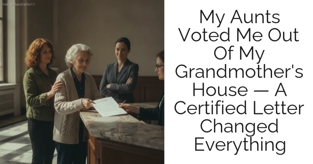 My Aunts Voted Me Out Of My Grandmother's House — A Certified Letter Changed Everything
