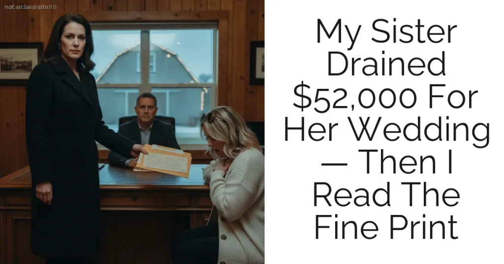 My Sister Drained $52,000 For Her Wedding — Then I Read The Fine Print