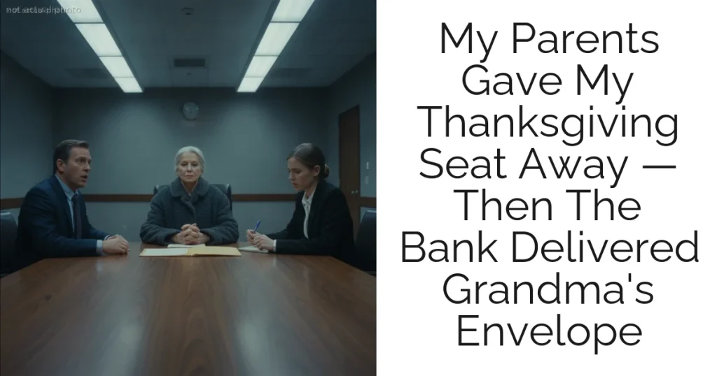 My Parents Gave My Thanksgiving Seat Away — Then The Bank Delivered Grandma's Envelope