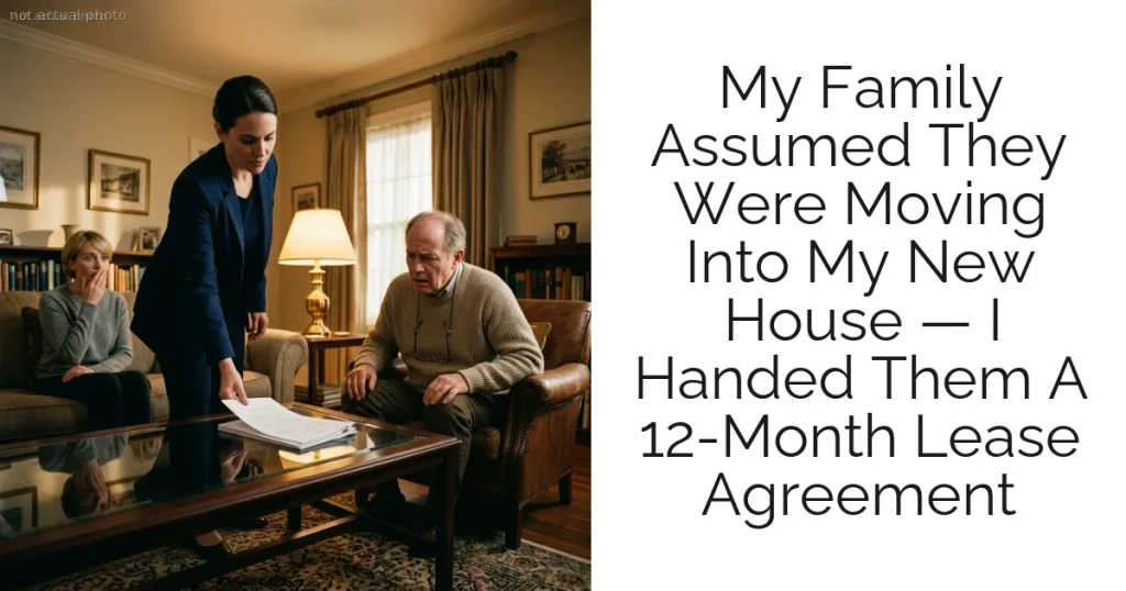 My Family Assumed They Were Moving Into My New House — I Handed Them A 12-Month Lease Agreement