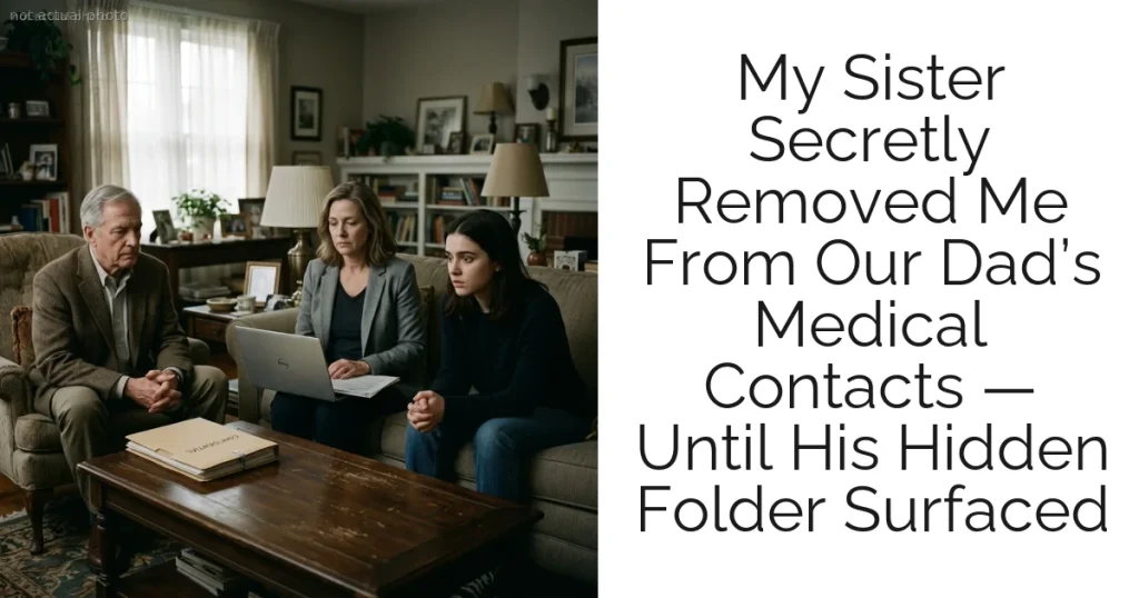 My Sister Secretly Removed Me From Our Dad’s Medical Contacts — Until His Hidden Folder Surfaced