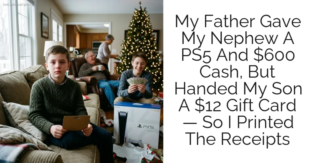 My Father Gave My Nephew A PS5 And $600 Cash, But Handed My Son A $12 Gift Card — So I Printed The Receipts