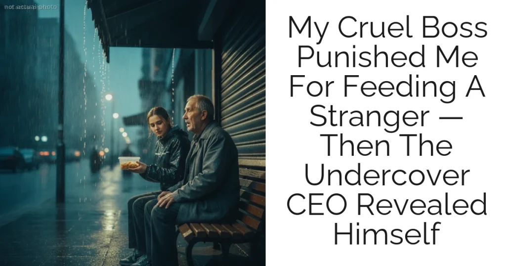 My Cruel Boss Punished Me For Feeding A Stranger — Then The Undercover CEO Revealed Himself