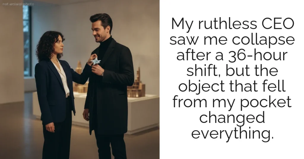 My ruthless CEO saw me collapse after a 36-hour shift, but the object that fell from my pocket changed everything.