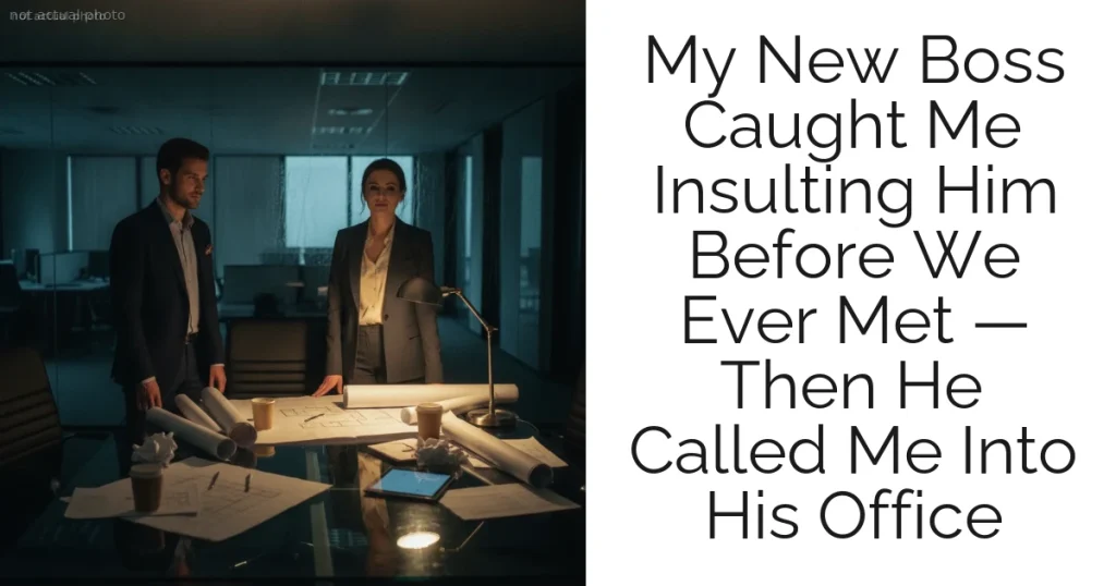 My New Boss Caught Me Insulting Him Before We Ever Met — Then He Called Me Into His Office