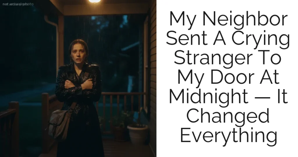 My Neighbor Sent A Crying Stranger To My Door At Midnight — It Changed Everything