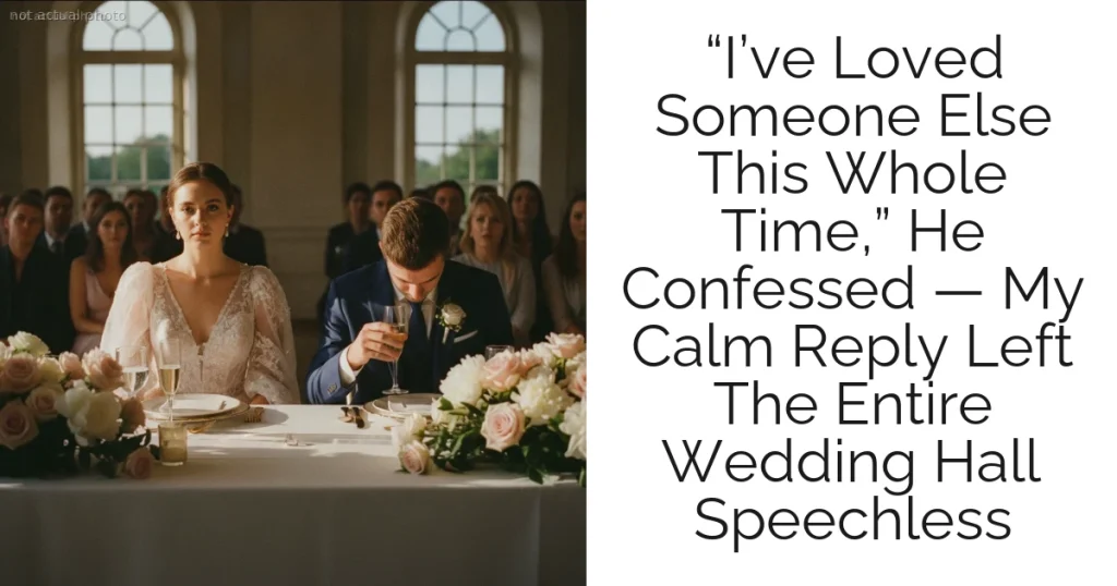 “I’ve Loved Someone Else This Whole Time,” He Confessed — My Calm Reply Left The Entire Wedding Hall Speechless
