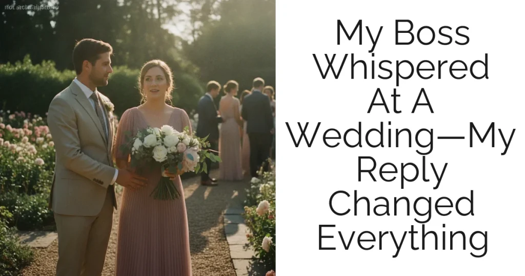 My Boss Whispered At A Wedding—My Reply Changed Everything