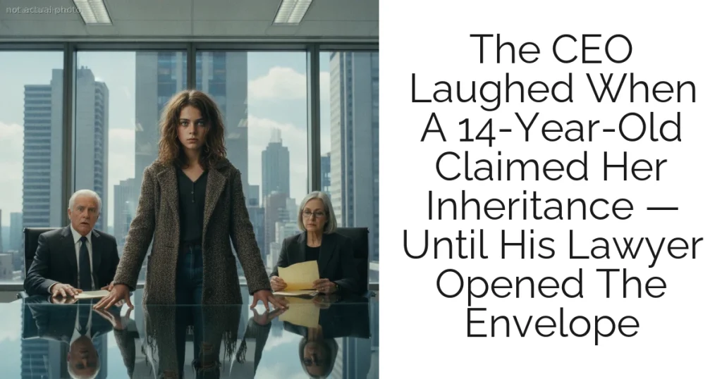 The CEO Laughed When A 14-Year-Old Claimed Her Inheritance — Until His Lawyer Opened The Envelope