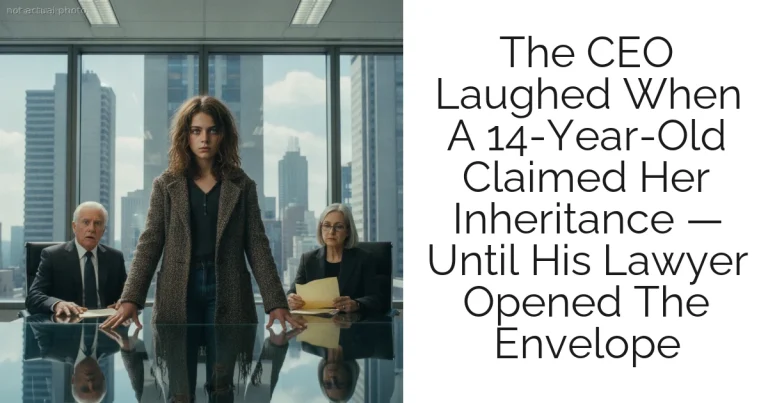 The CEO Laughed When A 14-Year-Old Claimed Her Inheritance — Until His Lawyer Opened The Envelope
