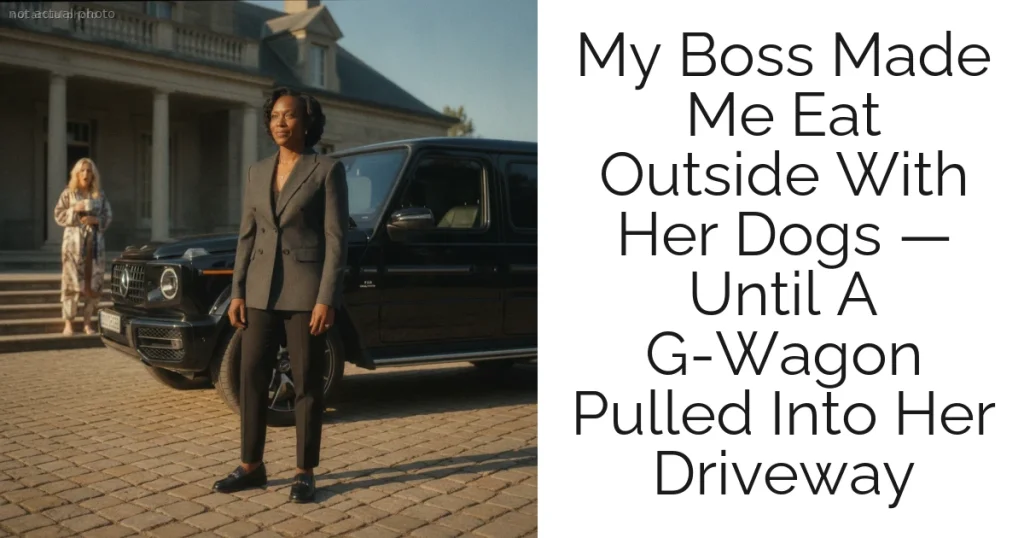 My Boss Made Me Eat Outside With Her Dogs — Until A G-Wagon Pulled Into Her Driveway