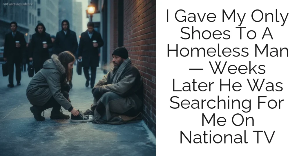 I Gave My Only Shoes To A Homeless Man — Weeks Later He Was Searching For Me On National TV